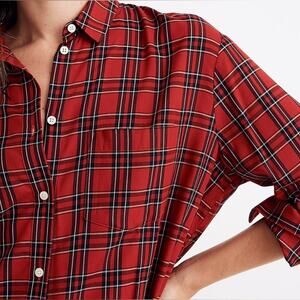 Madewell Oversized Ex-Boyfriend Shirt in Tartan Plaid women’s size xs